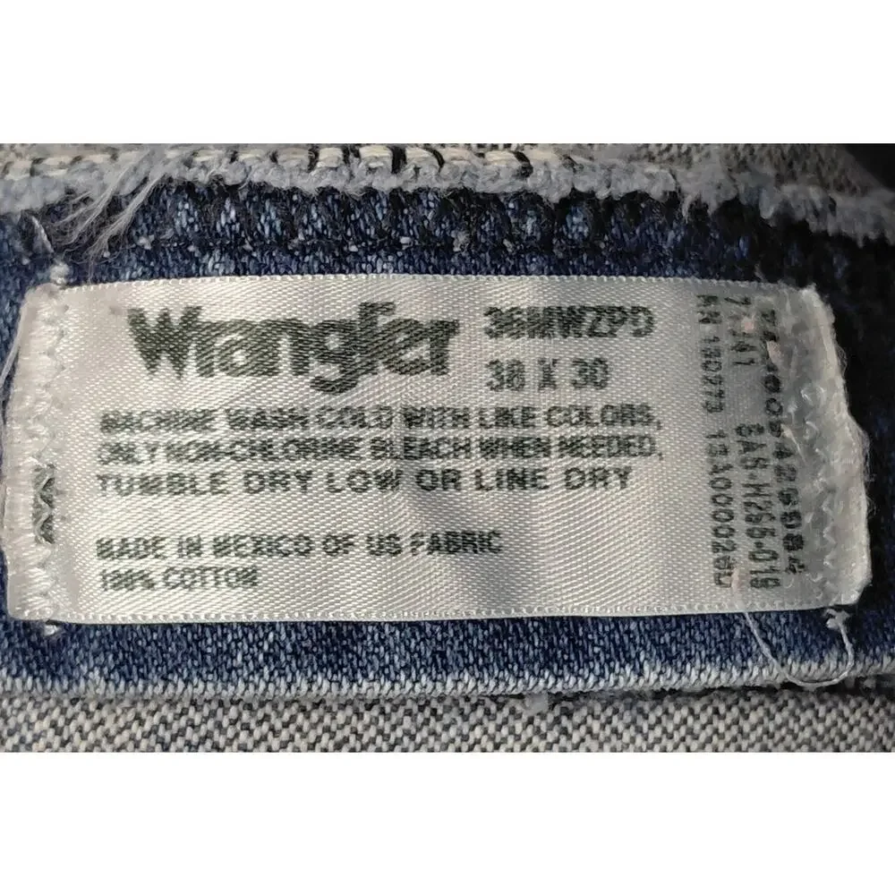 Wrangler Blue Slim Fit Straight Leg Denim Jeans Men Size W38 L30